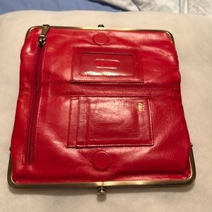 HOBO RED LEATHER WALLET/CLUTCH